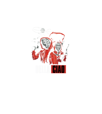 bella ciao money heist model negru pe tricou