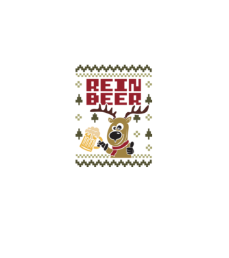 Reinbeer ugly sweater model alb pe tricou