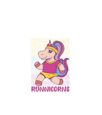 Runnicorns model negru pe tricou