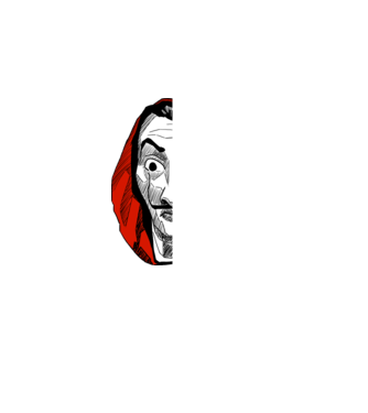 classic logo money heist model negru pe tricou