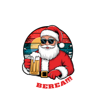 Ho ho ține mi berea! Negru model alb pe tricou