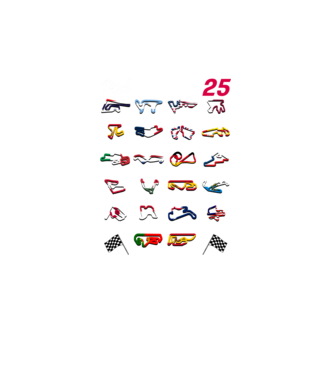 MOTOGP 25 CALENDAR Negru model turcoaz pe tricou