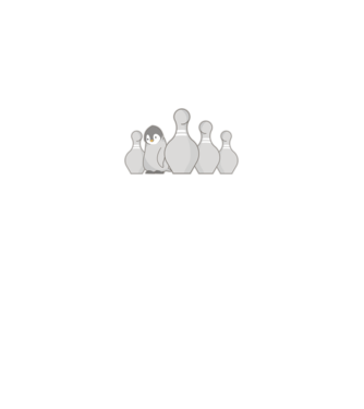 Bowling pinguin model alb pe tricou