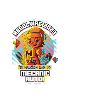 absolvire 2023 mecanic auto model negru pe tricou