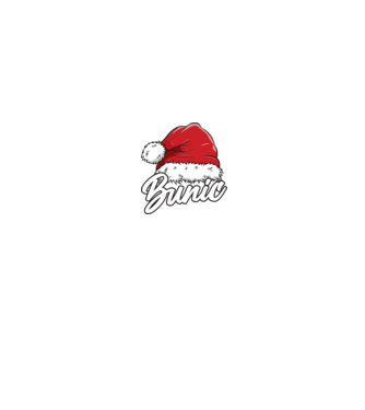 bunic Santa Hat model negru pe tricou