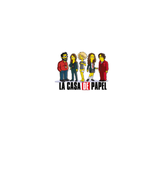la casa de papel simpson model alb pe tricou