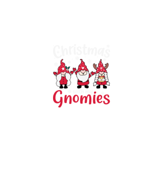 Christmas with my gnomies model negru pe tricou