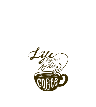 Life begins after coffee model alb pe tricou