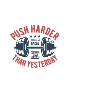push harder model negru pe tricou