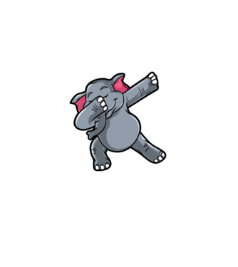 Elefant DAB model mov pe tricou