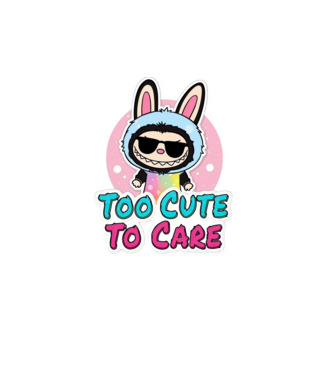 Too cute to care model turcoaz pe tricou