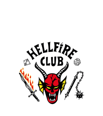 HELLFIRE CLUB model alb pe tricou