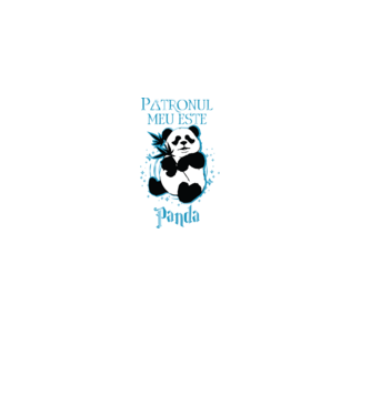 Patronul meu este PANDA model negru pe tricou