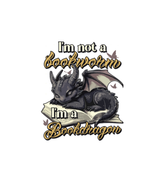 I am not a bookworm i am a bookdragon model alb pe tricou
