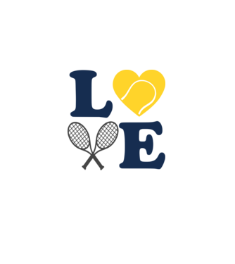 LOVE Tennis model alb pe tricou