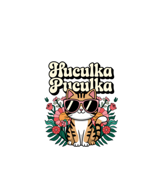 Huculka Puculka pisică 3 model alb pe tricou