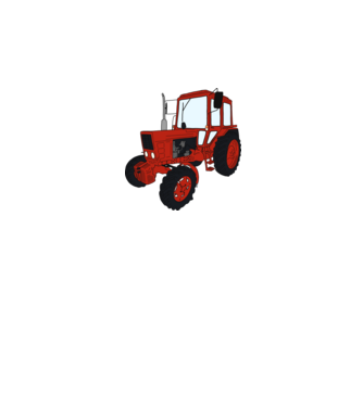 TRACTOR model alb pe tricou