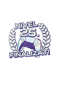 Nivel 25 finalizat! model negru pe tricou
