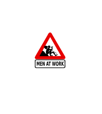 men at work model gri pe tricou