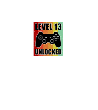 level 13 unlocked retro gamer model alb pe tricou