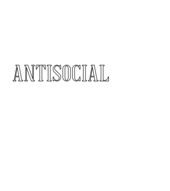 Antisocial model alb pe tricou