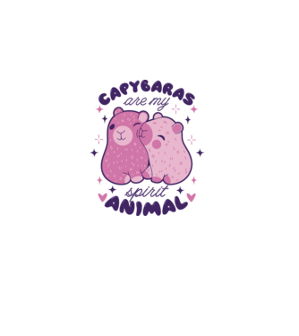 Capybaras are my spirit animal model alb pe tricou