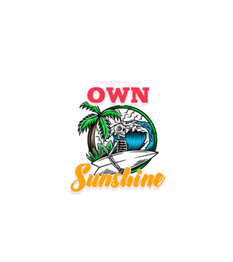Create your own sunshine surfer skeleton model negru pe tricou