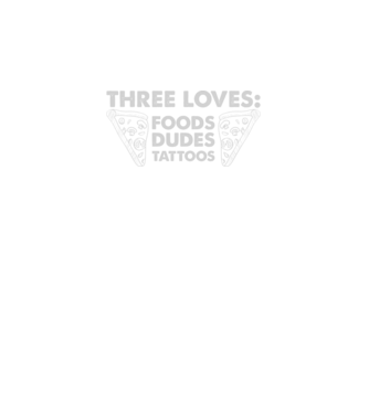 Three loves model negru pe tricou