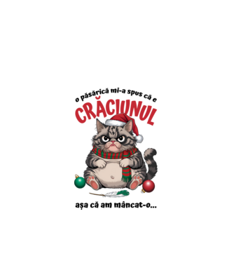 Am mâncat pasărea Crăciun pisică Alb model alb pe tricou
