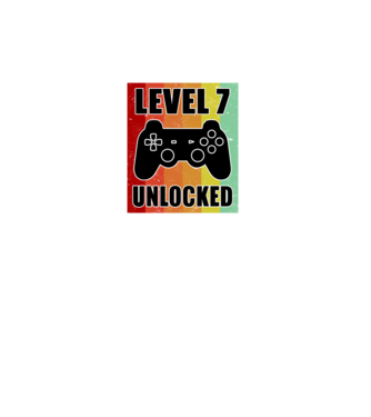level 7 unlocked retro gamer model turcoaz pe tricou