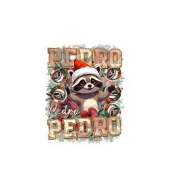Pedro pedro flower xmas model alb pe tricou