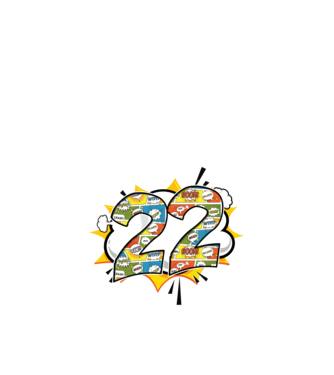 Birthday Comic Number 22 model albastru închis pe tricou
