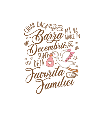 Favorita familiei DECEMBRIE model alb pe tricou