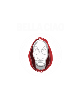bella ciao stroke white model alb pe tricou
