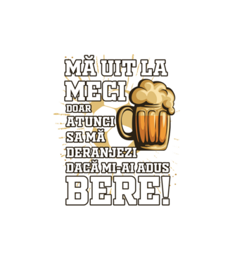 Mă uit la meci model alb pe tricou