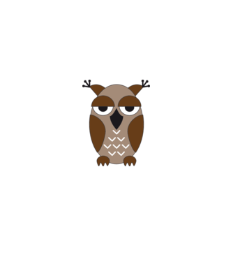 Owl model alb pe tricou