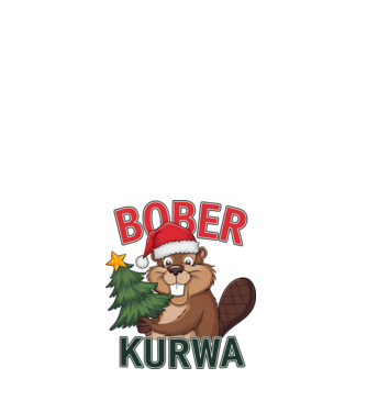 Bober kurwa Christmas model alb pe tricou