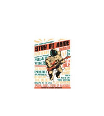Stay at home festival model negru pe tricou