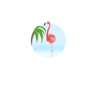 Flamingo model alb pe tricou