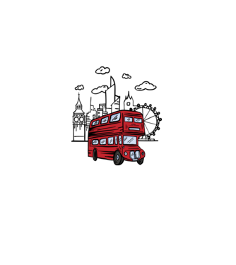 Autobuze model alb pe tricou