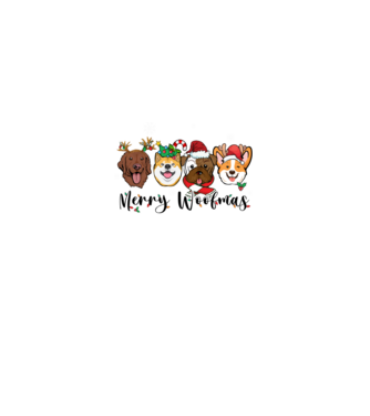 Merry woofmas 2 model alb pe tricou