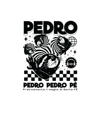 Pedro techno model alb pe tricou