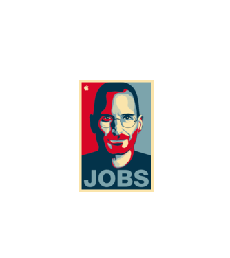 Jobs pop art model alb pe tricou