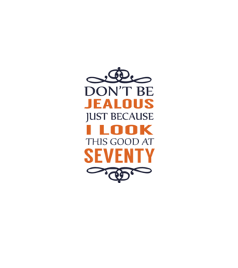 'Don''t be jealous - 70' model albastru deschis pe tricou