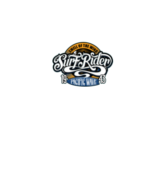 Surf Rider model negru pe tricou