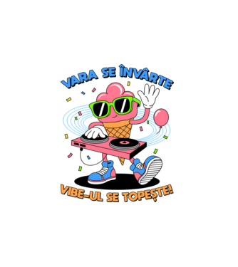 Vara se învârte model alb pe tricou