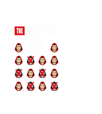 the resistance la casa de papel model alb pe tricou