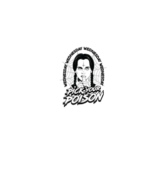 WEDNESDAY Pick your poison model gri pe tricou
