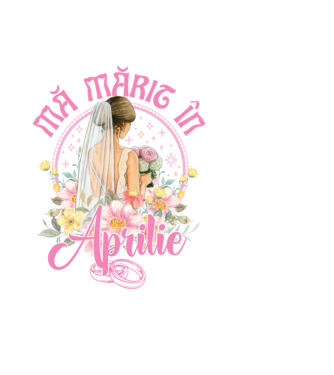 mă mărit - în aprilie model negru pe tricou