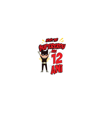 Acest mic supererou are 12 ani model negru pe tricou